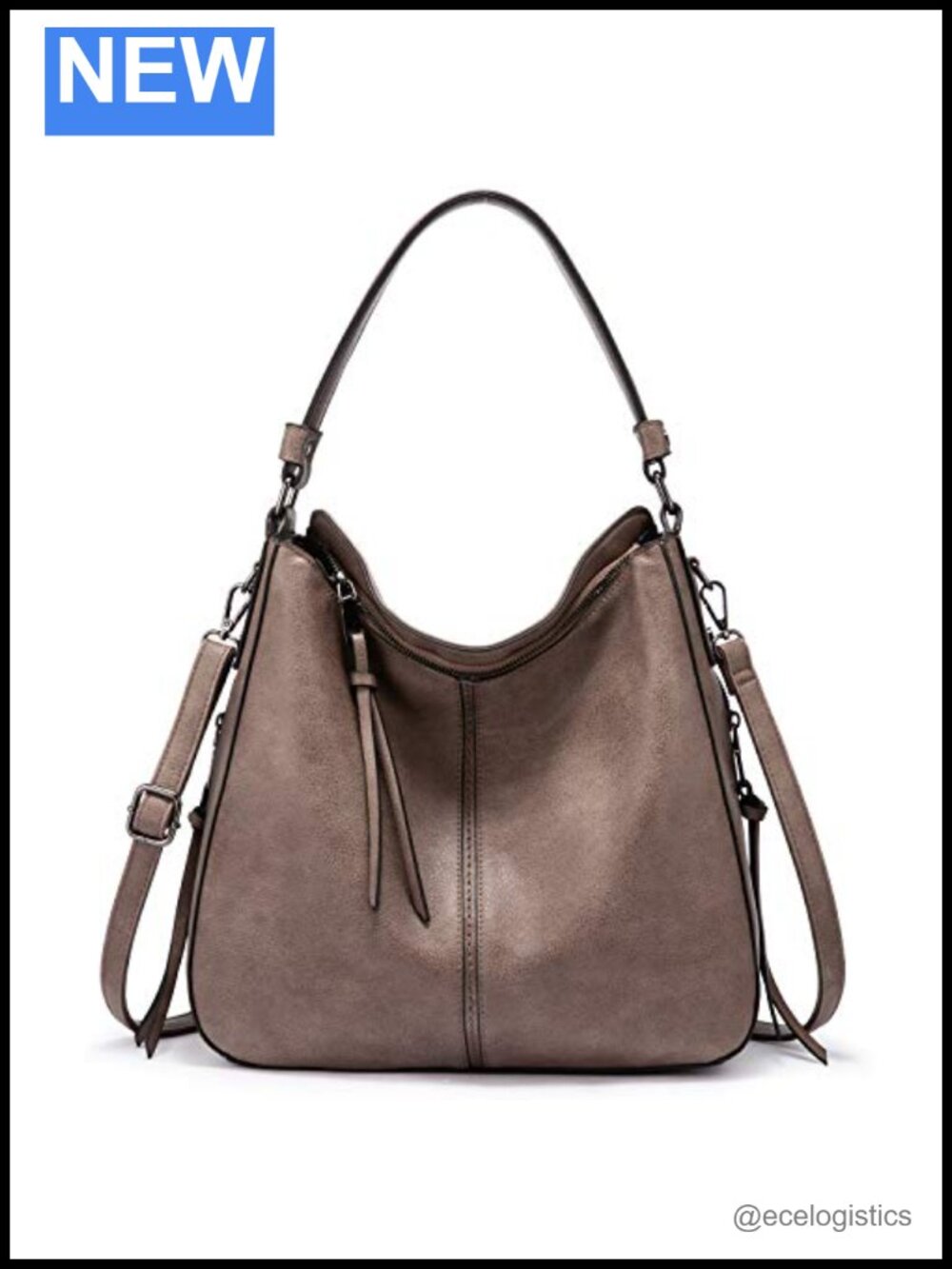 Hobo Crossbody Bag for Women, Large Faux Leather Designer Handbag